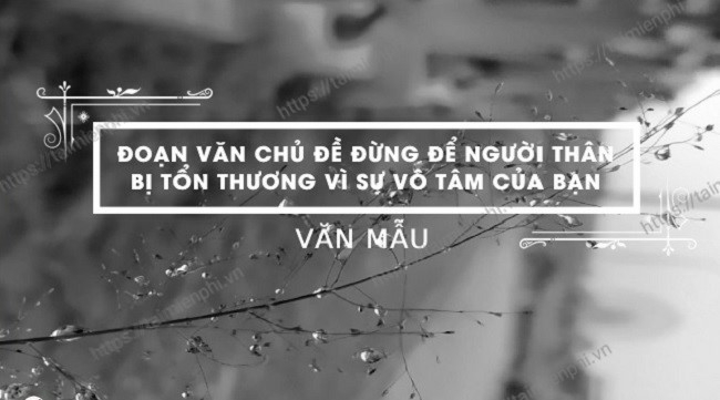 Top 50 mẫu Viết một đoạn văn (khoảng 8 – 10 dòng) triển khai ý từ câu chủ đề sau đây: Đừng để người thân bị tổn thương vì sự vô tâm của bạn (ảnh 1)