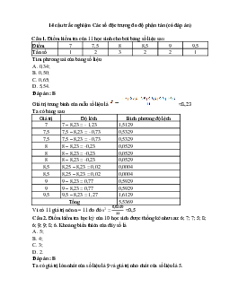 14 câu trắc nghiệm Các số đặc trưng đo độ phân tán Kết nối tri thức (có đáp án 2023) CHỌN LỌC