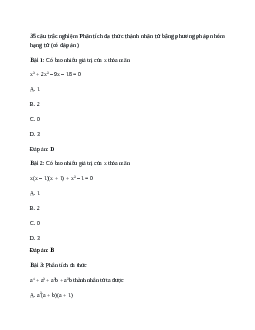 35 câu trắc nghiệm Phân tích đa thức thành nhân tử bằng phương pháp nhóm hạng tử (có đáp án).docx