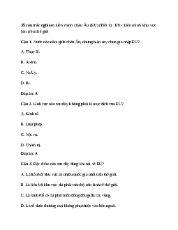 35 câu trắc nghiệm Địa Lí 11 Bài 7 Tiết 1 (có đáp án)