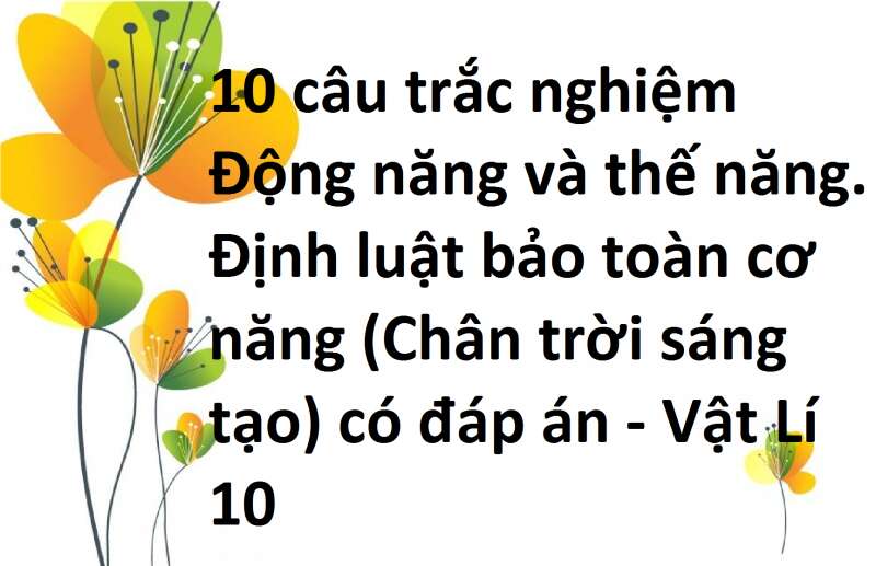 10 câu trắc nghiệm Động năng và thế năng. Định luật bảo toàn cơ năng (Chân trời sáng tạo) có đáp án - Vật Lí 10