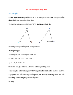 Lý thuyết Hai tam giác bằng nhau (Cánh Diều) Toán 7