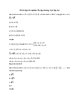 50 bài tập trắc nghiệm Ôn tập chương 3 (có đáp án)