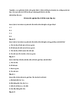 30 câu trắc nghiệm Địa lí 12 Bài 4 (có đáp án)