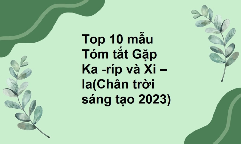 Top 10 mẫu Tóm tắt Gặp Ka -ríp và Xi – la(Chân trời sáng tạo 2023)