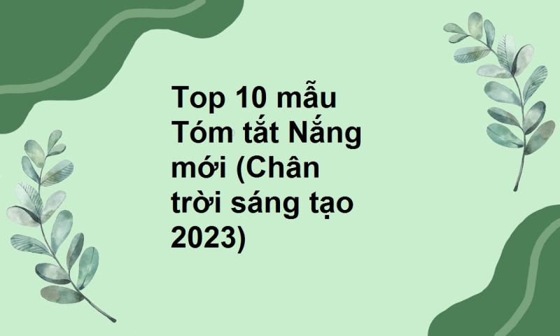 Top 10 mẫu Tóm tắt Nắng mới (Chân trời sáng tạo 2023)