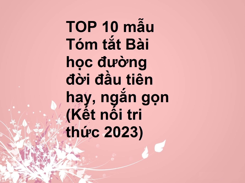 TOP 10 mẫu Tóm tắt Bài học đường đời đầu tiên hay, ngắn gọn (Kết nối tri thức 2023)