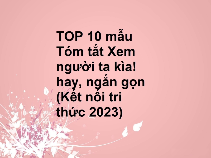 TOP 10 mẫu Tóm tắt Xem người ta kìa! hay, ngắn gọn (Kết nối tri thức 2023)