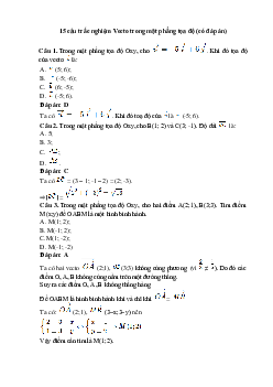 15 câu trắc nghiệm Vecto trong mặt phẳng tọa độ Kết nối tri thức (có đáp án 2023) CHỌN LỌC