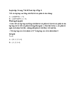 Luyện tập 2 trang 7 SGK Toán lớp 6 Tập 1 | Kết nối tri thức