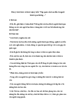 Top 50 bài Giải thích và bình luận ý kiến "Tập quán xấu ban đầu là người khách qua đường ..." hay nhất