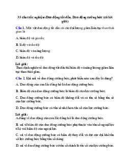 35 câu trắc nghiệm Dao động tắt dần. Dao động cưỡng bức (có đáp án)