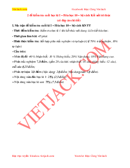 Top 30 Đề thi Học kì 1 Hóa học 10 (Kết nối tri thức 2023) tải nhiều nhất