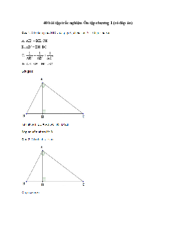 40 bài tập trắc nghiệm Ôn tập chương 1 (có đáp án)