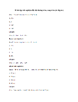 30 bài tập trắc nghiệm Độ dài đường tròn, cung tròn (có đáp án)