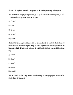 35 câu trắc nghiệm Diện tích xung quanh Hình lăng trụ đứng (có đáp án).docx