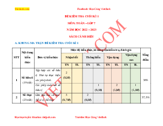 Top 30 Đề thi Học kì 1 Toán học lớp 7 Cánh diều (Có đáp án)