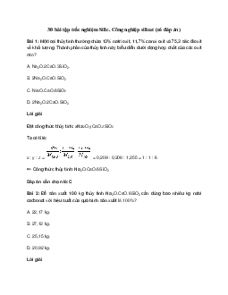 30 bài tập trắc nghiệm Silic. Công nghiệp silicat (có đáp án)