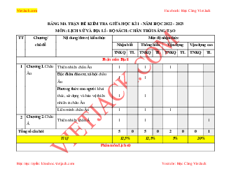 Top 30 Đề thi Giữa học kì 1 Lịch sử và Địa lí lớp 7 (Chân trời sáng tạo 2023) tải nhiều nhất