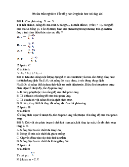 30 câu trắc nghiệm Tốc độ phản ứng hóa học Cánh diều (có đáp án 2023) CHỌN LỌC