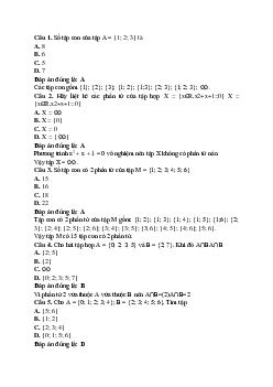 34 câu trắc nghiệm Tập hợp và các phép toán trên tập hợp Kết nối tri thức (có đáp án 2023) CHỌN LỌC