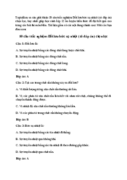 50 câu trắc nghiệm Đối lưu bức xạ nhiệt  (có đáp án) chọn lọc