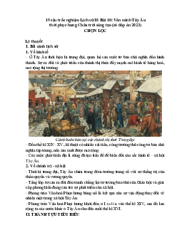 15 câu trắc nghiệm Lịch sử 10 Chân trời sáng tạo Bài 10 (có đáp án 2023): Văn minh Tây Âu thời phục hưng