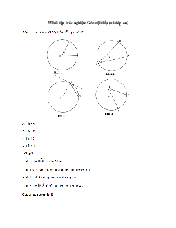 35 bài tập trắc nghiệm Góc nội tiếp (có đáp án)