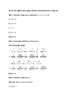 35 câu trắc nghiệm Quy đồng mẫu thức nhiều phân thức (có đáp án).docx