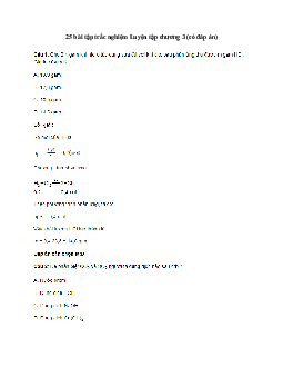 25 bài tập trắc nghiệm Luyện tập chương 3 (có đáp án)