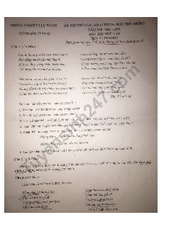 Đề thi thử vào 10 môn Ngữ văn năm 2023 Phòng GD&ĐT Lục Ngạn (Bắc Giang ) (có đáp án)