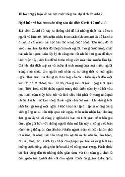 Top 50 mẫu Nghị luận về bài học cuộc sống sau đại dịch Covid-19 (hay nhất)