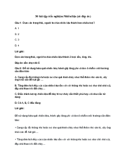 30 bài tập trắc nghiệm Nhiên liệu (có đáp án)
