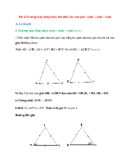 Lý thuyết Trường hợp bằng nhau thứ nhất của tam giác: cạnh – cạnh – cạnh (Cánh Diều) Toán 7