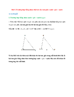 Lý thuyết Trường hợp bằng nhau thứ hai của tam giác: cạnh – góc – cạnh (Cánh Diều) Toán 7