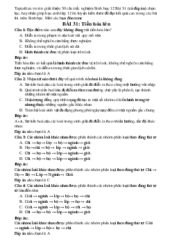 30 câu trắc nghiệm Sinh học 12 bài 31 (có đáp án) chọn lọc.