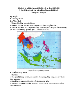 20 câu trắc nghiệm Lịch sử 10 Kết nối tri thức Bài 9 (có đáp án 2023): Cơ sở hình thành văn minh Đông Nam Á thời kì cổ - trung đại