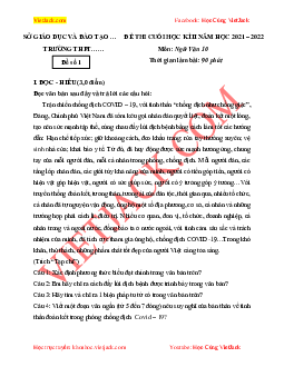 Top 30 Đề thi Học kì 2 Ngữ văn 10 (Chân trời sáng tạo 2024) có đáp án