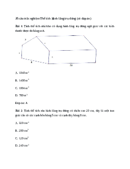 35 câu trắc nghiệm Thể tích Hình lăng trụ đứng (có đáp án).docx