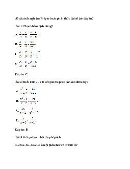 35 câu trắc nghiệm Phép trừ các phân thức đại số (có đáp án).docx