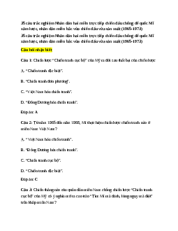 35 câu trắc nghiệm Lịch Sử 12 Bài 22 (có đáp án)