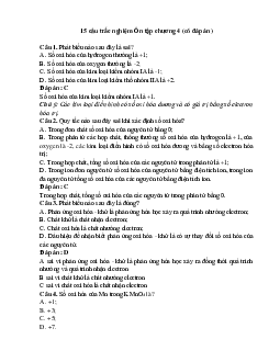 15 câu trắc nghiệm Ôn tập chương 4 Kết nối tri thức (có đáp án 2023) CHỌN LỌC