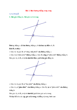 Lý thuyết Hai đường thẳng song song (Cánh Diều) Toán 7