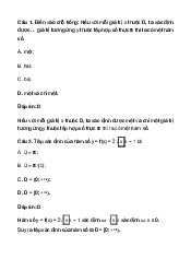 15 câu trắc nghiệm Hàm số và đồ thị (Chân trời sáng tạo) có đáp án - Toán 10
