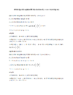 40 bài tập trắc nghiệm Đồ thị của hàm số y = ax + b (có đáp án)