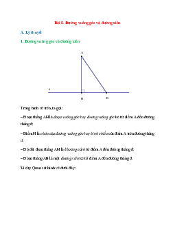 Lý thuyết Đường vuông góc và đường xiên (Cánh Diều) Toán 7