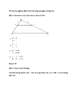 35 câu trắc nghiệm Định lí Ta-lét trong tam giác (có đáp án).docx