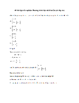 40 bài tập trắc nghiệm Phương trình bậc nhất hai ẩn (có đáp án)