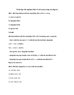 35 bài tập trắc nghiệm Một số oxit quan trọng (có đáp án)