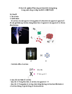 15 câu trắc nghiệm Phản ứng oxi hóa khử và ứng dụng trong cuộc sống Chân trời sáng tạo (có đáp án 2023) CHỌN LỌC